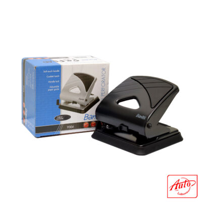 Bantex Office 2-Hole Punch – Adjustable Paper Guide, Metal, Black