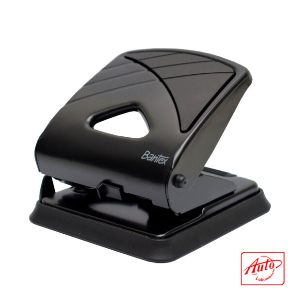 Bantex Office 2-Hole Punch – Adjustable Paper Guide, Metal, Black - Image 3