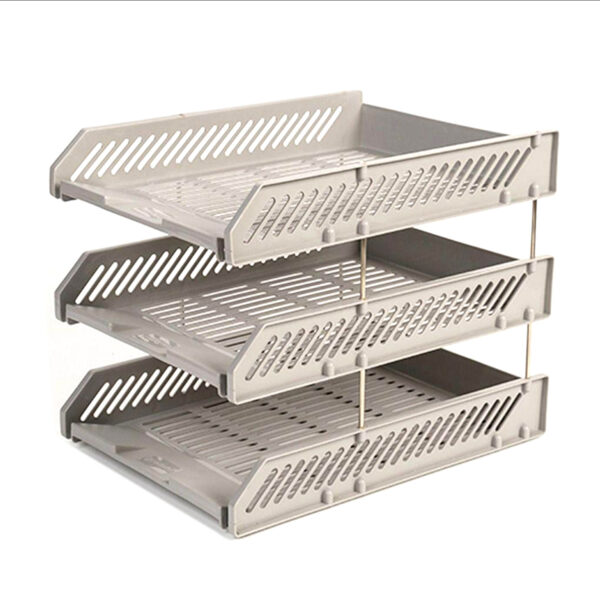 Deli File Tray – 3-Tier Organizer, Grey, 258×330×109mm - Image 2