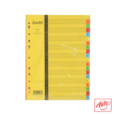 Bantex A4 PP Index Dividers – A-Z / 20 Division / 5 Colours