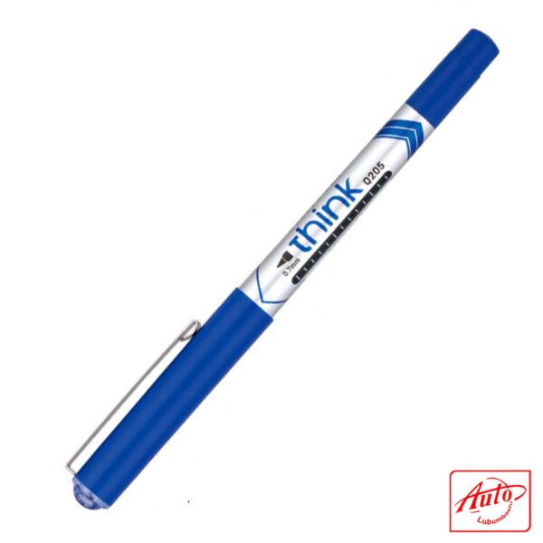 Deli Roller Pen – 0.7 mm Tip, Blue Ink, Capped Design – Image 2