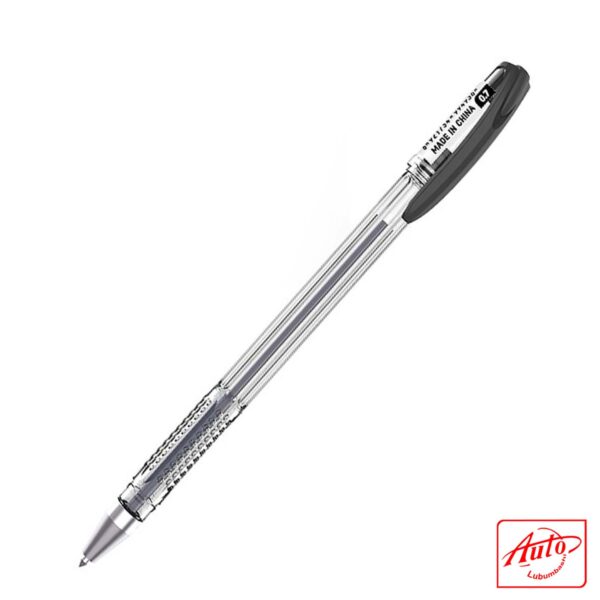 Deli Think Ballpoint Pen – 0.7 mm Tip, Black Ink, Transparent Body - Image 2