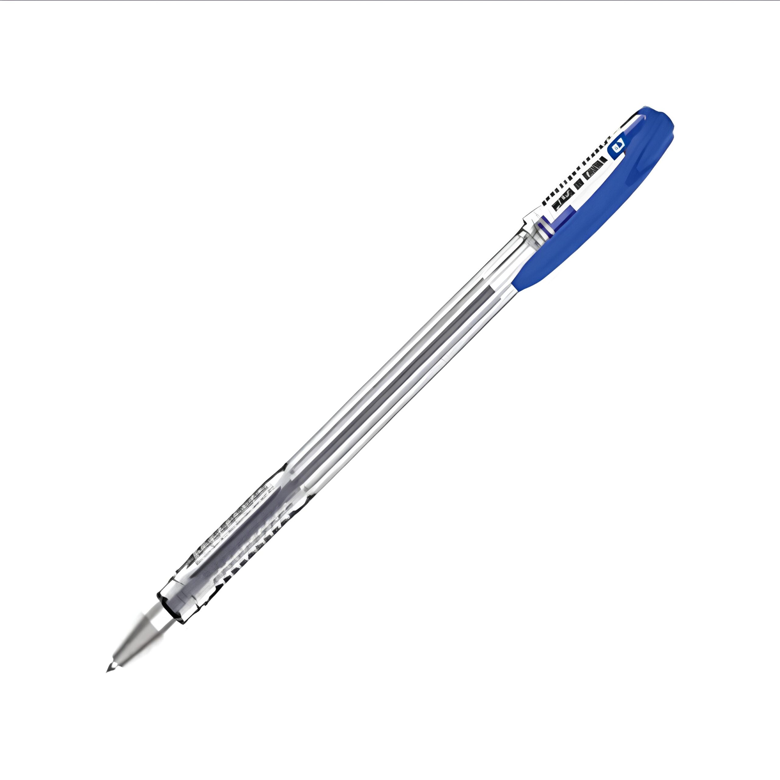 Deli Think Ballpoint Pen – 0.7 mm Tip, Blue Ink, Transparent Body – Image 2
