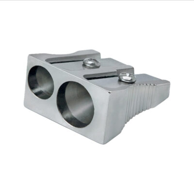 Faber-Castell Pencil Sharpener – Traditional Double Hole, Metal, Silver