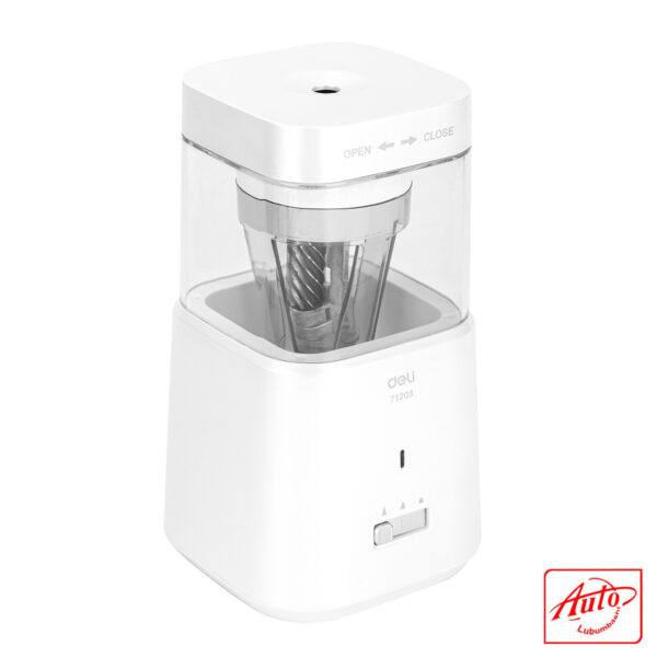 Deli Automatic Electric Pencil Sharpener – White | Designed for Primary School Students – Image 2