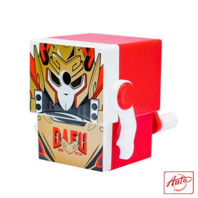Deli Manual Pencil Sharpener – Cartoon Design, Red, Hand Crank