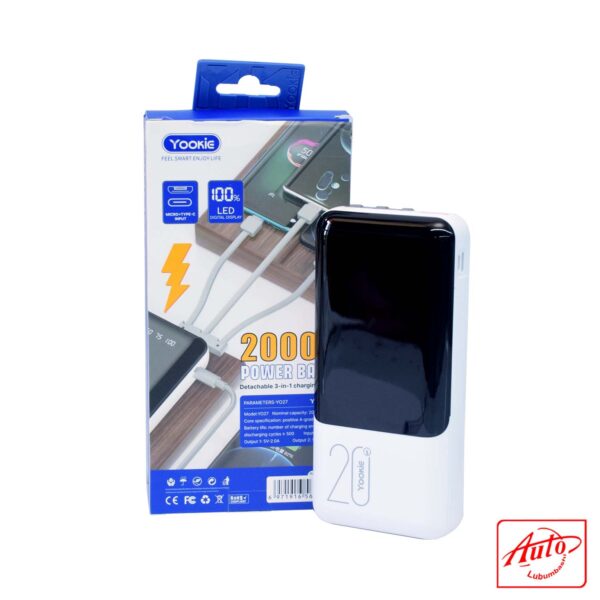 YOOKIE YO27 Power Bank – 20000mAh, LED Display, Dual Output - Image 2