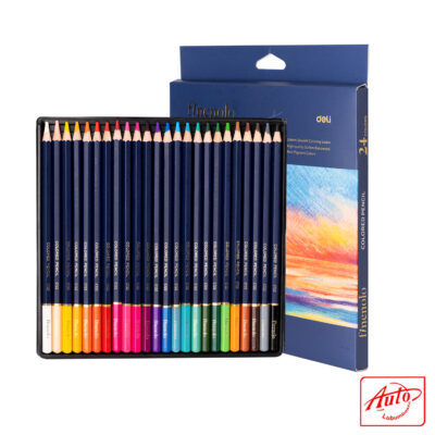 Deli Finenolo Colored Pencil Set – 24 Colors, Artist Grade, Matte Black Finish