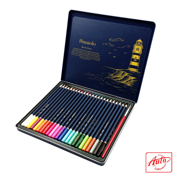 Deli Finenolo Watercolor Pencil Set – 24 Colors, Artist Grade, Water-Soluble with Premium Finish – Image 2