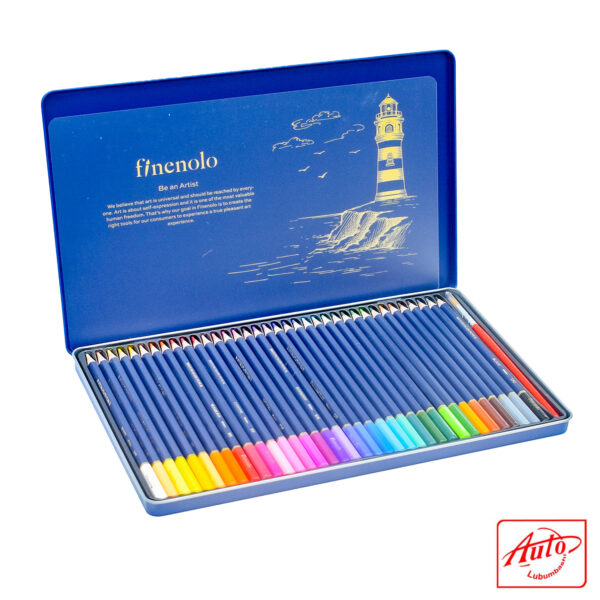 Deli Finenolo Colored Pencil Set – 48 Colors, Artist Grade, Hexagonal Barrel, Metal Case – Image 2