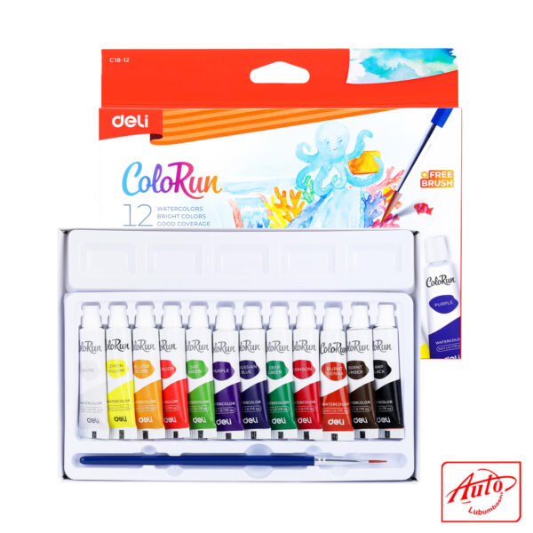 Deli Colorun Watercolor Set – 12 Colors, 5 ml, Vibrant & Easy to Use - Image 2