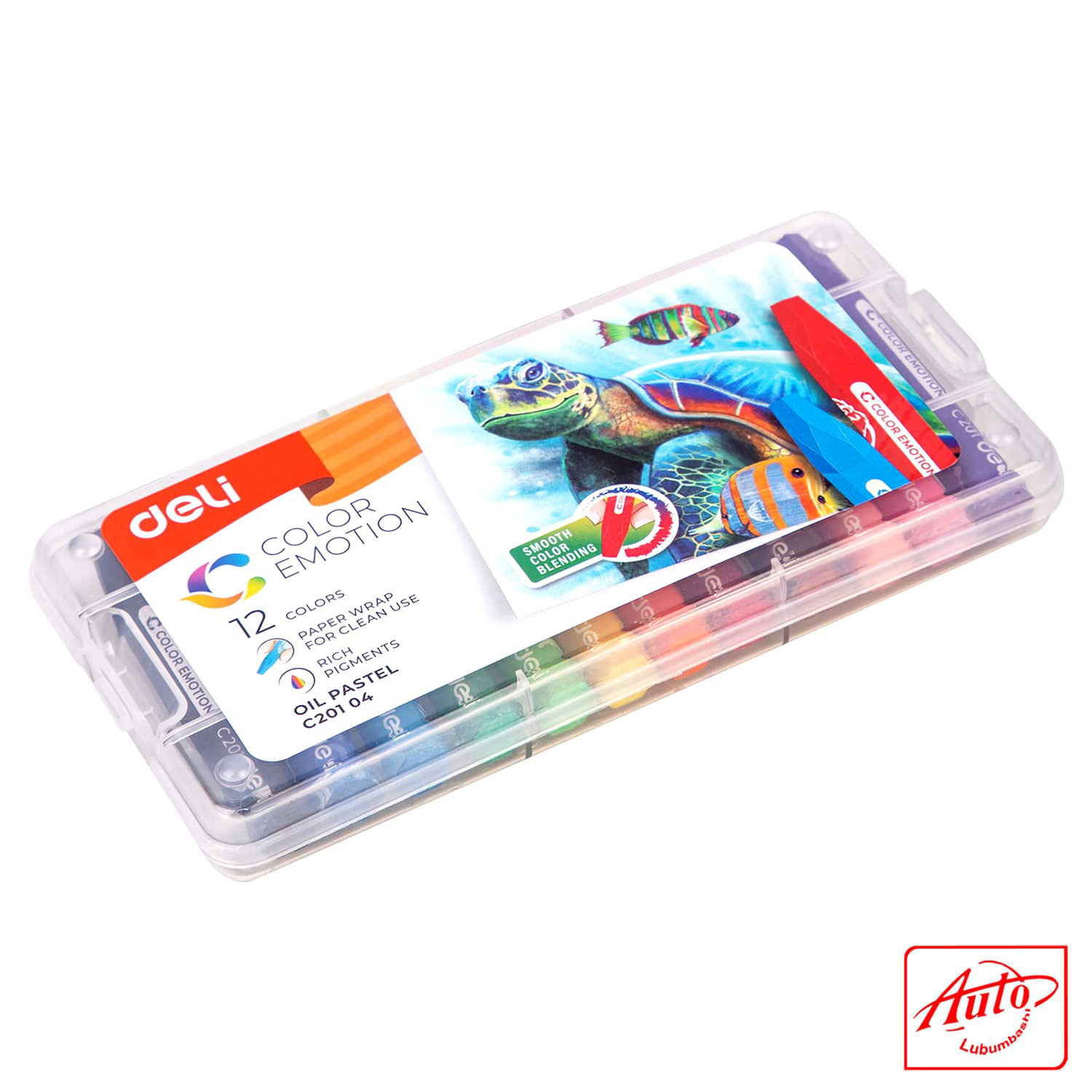 Deli EC20104 Crayons – 12 Multicolor Crayons, Bold Tip, Polypropylene Barrel, Snap Closure – Image 2
