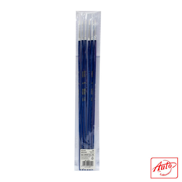 Deli Round Paint Brush Set – Hard Nylon Bristles, Size No.2, 6 pcs in OPP Bag – Image 3