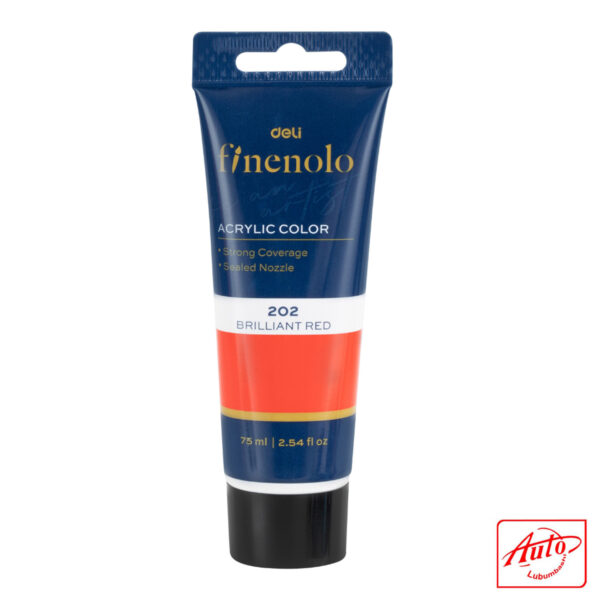Deli Finenolo Acrylic Paint – Brilliant Red (EC75-BR), 75 ml, Artist Grade - Image 2