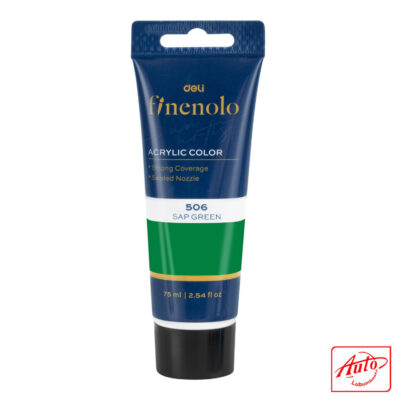 Deli Finenolo Acrylic Paint – Sap Green (506), 75 ml, Artist Grade, Multi-Surface Use