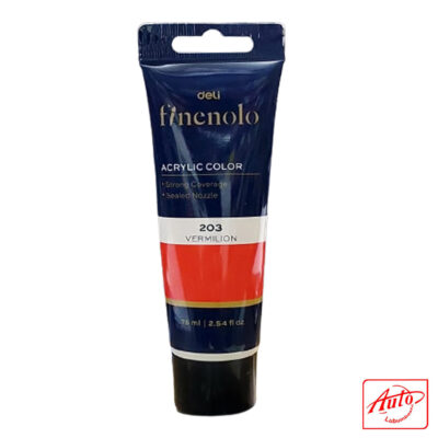 Deli Finenolo Acrylic Paint – Vermilion (302), 75 ml, Artist Grade