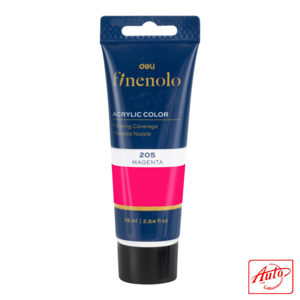 Deli Finenolo Acrylic Paint – Magenta (205), 75 ml, High Saturation & Strong Coverage - Image 2