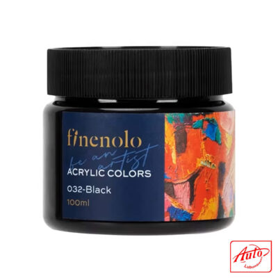 Deli Finenolo Acrylic Paint – Black, 100 ml, High Coverage & Rich Pigment
