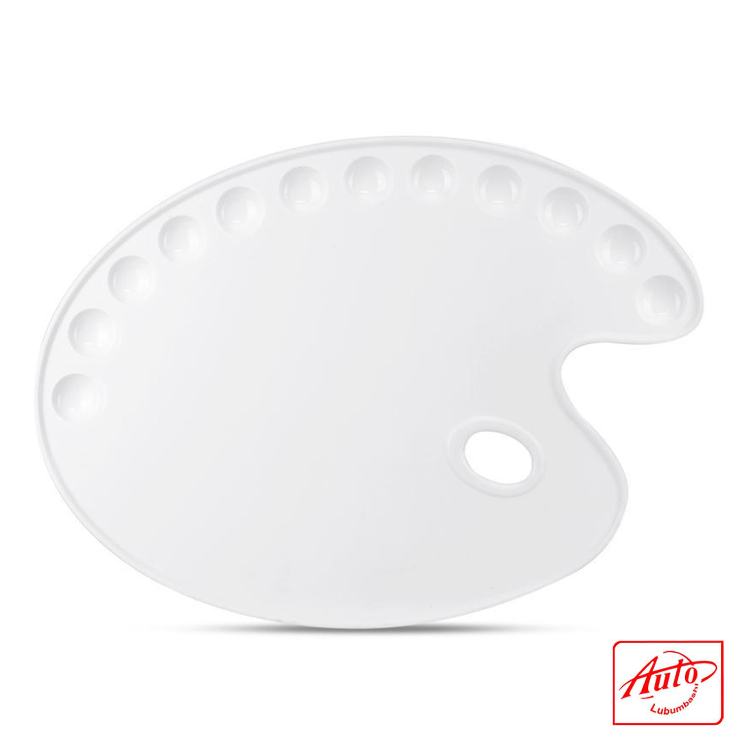 Deli 68300 Artist Paint Palette – Oval Plastic Tray, 12 Wells, 39.9 × 29 cm - Image 2