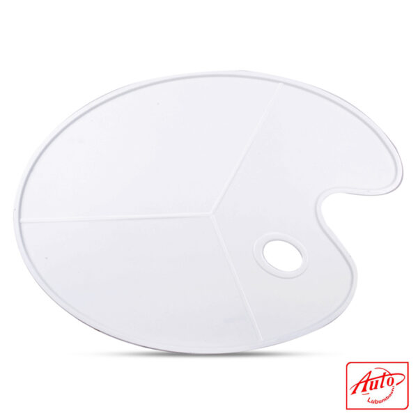 Deli 68301 Oval Color Palette – White Plastic, 10 Compartments, Lightweight Mixing Tray – Image 2