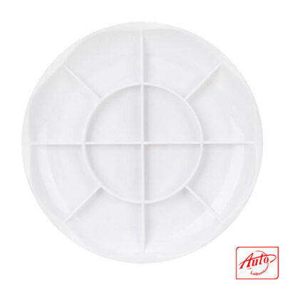 Deli 68305 Round Color Palette – White Plastic, 12 Compartments, Ø135mm