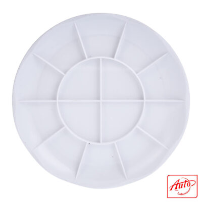 Deli 68306 Round Color Palette – White Plastic, 14 Compartments, Ø190mm