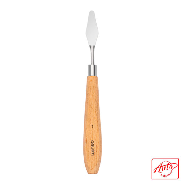 Deli 73902-1 Paint Knife – No.1 Flat Head, Stainless Steel Blade, Wooden Handle, 162×18mm - Image 2