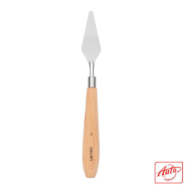 Deli 73902-3 Paint Knife – No.3 Flat Head, Stainless Steel Blade, Wooden Handle, 186×18mm – Image 2