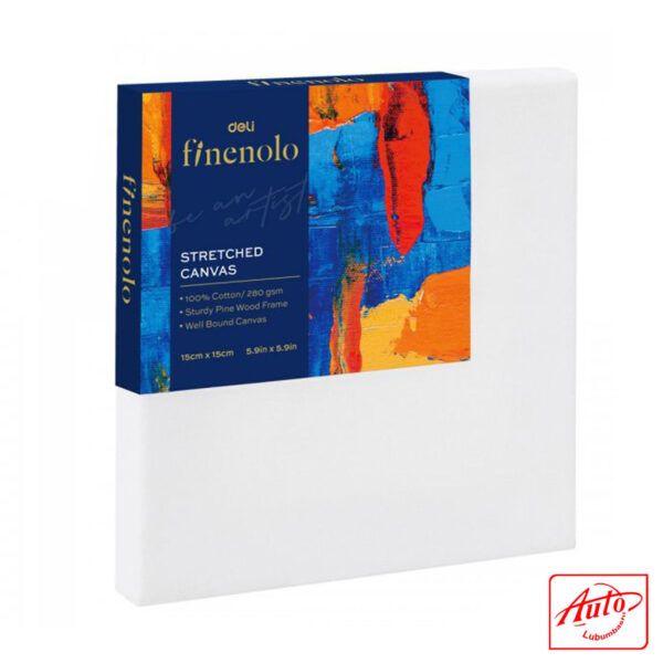DELI Stretched Canvas Panel – 100% Cotton, 280g/m², 15×15cm (5.9in × 5.9in), White - Image 2