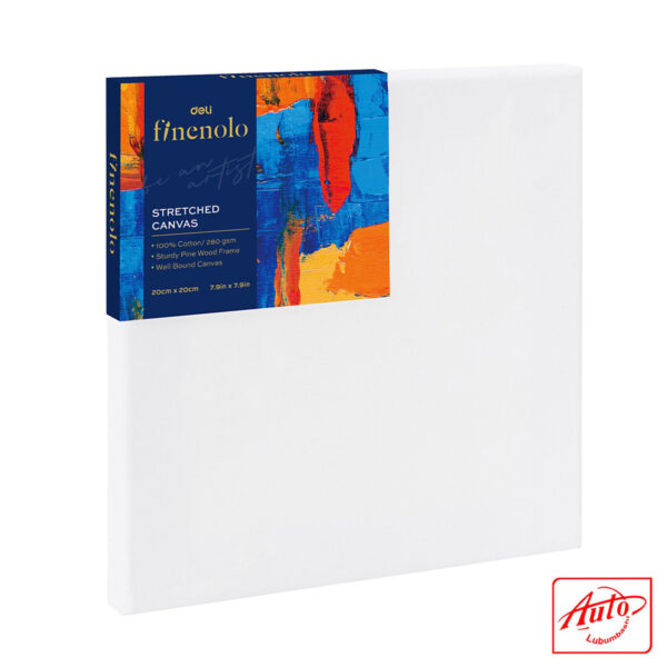 DELI Canvas Panel – 100% Cotton, 280g/m², 20×20cm (7.9in × 7.9in), White - Image 2