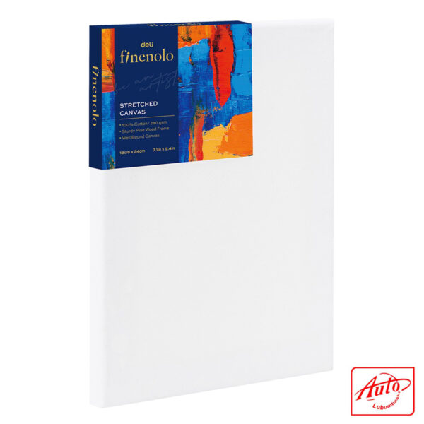 DELI Canvas Panel – 100% Cotton, 280g/m², 20×25cm (7.9in × 9.8in), White – Image 2
