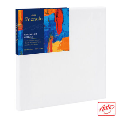 DELI Canvas Panel – 100% Cotton, 280g/m², 40×50cm (15.7in × 19.7in), White