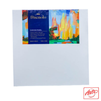 Deli Stretched Canvas Panel – 100% Cotton, 280gsm, 20 × 20 cm (7.9 × 7.9 in), White