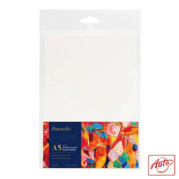 Deli Finenolo Watercolor Paper – A5 Size, 300gsm, Cold-Pressed, 16 Sheets, White - Image 2