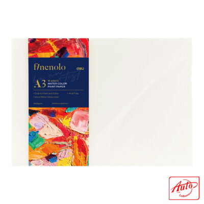 Deli Finenolo Watercolor Paper – A3 Size, 300gsm, Cold-Pressed, 16 Sheets, White