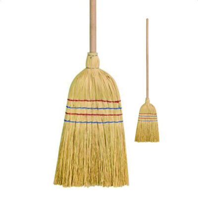 Traditional Rice Straw Broom – 4 Seam, 146cm, Beech Wood Handle