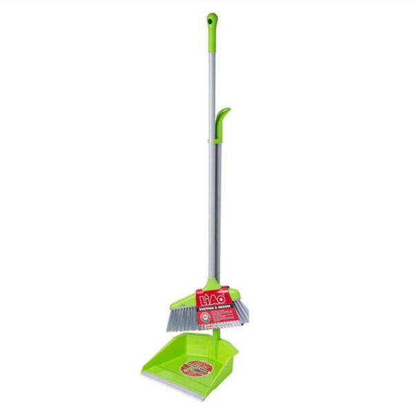 LIAO Dustpan & Broom Set – 25cm Dustpan, 75cm Stainless Steel Handle – Image 2