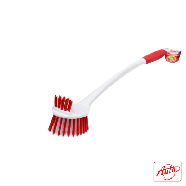 Toilet Brush – 45cm, Red/White, Flexible Nylon Bristles – Image 2