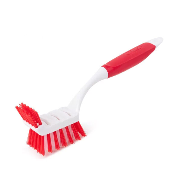 Plastic Dish Washing Cleaning Brush – 26cm, Red, TPR Handle – Image 2
