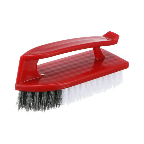 Handy Multipurpose Scrub Brush – 15×7×8cm, Red, Iron/Plastic/Wood - Image 2