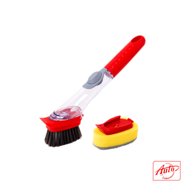 LIAO Soap Dispensing Dish Brush – 26 cm, Plastic/TPR/Sponge/PP Bristle – Image 2