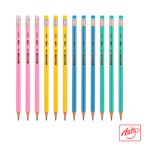 Deli Graphite Pencils – COMIKO Hexagonal Barrel, HB Grade, Pack of 12 – Image 3