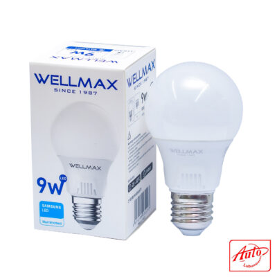 Wellmax LED Lamp – 9W, E27 Photocell, Cold White Light, Samsung LED