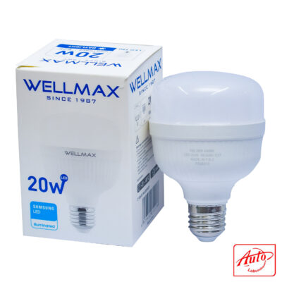 Wellmax LED Lamp – 20W, E27 Socket, Cold White Light (6500K), Energy Efficient