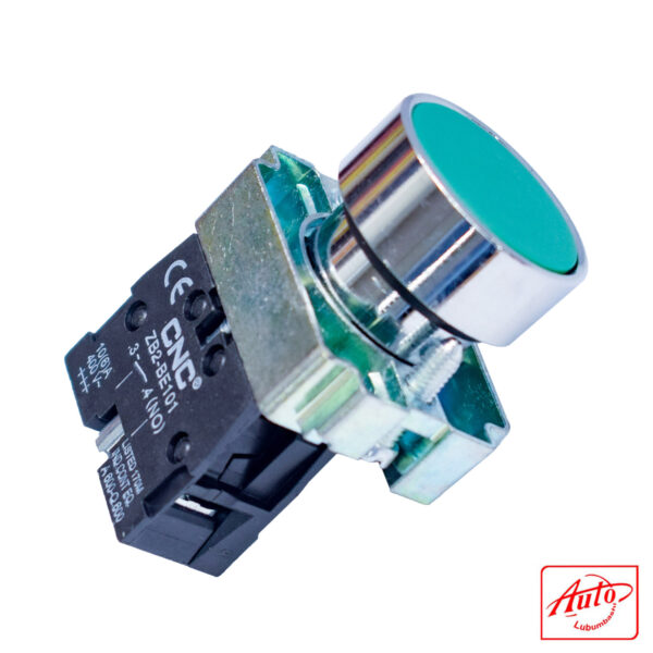LAY5-BA31 Green Push Button with Indicator Light – CNC Flush Type, 22mm, 10A - Image 2