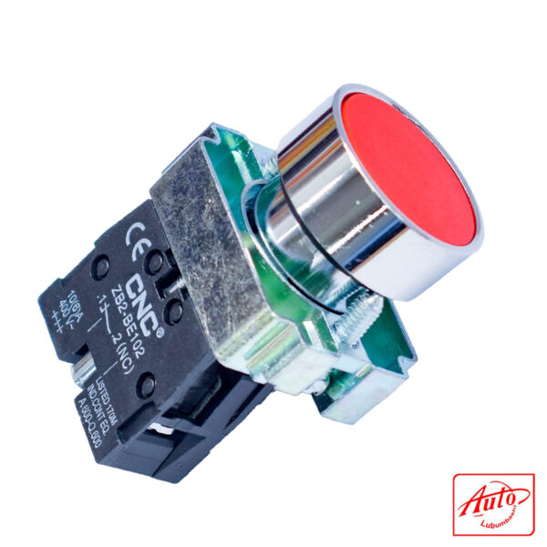 LAY5-BA42 RED CNC Momentary Push Button – Flush Type, 22mm, 10A - Image 2
