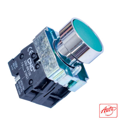 LAY5-BA35 Green Push Button with Indicator Light – Flush Type, 22mm, 10A