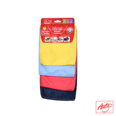 Microfiber Cleaning Cloths – 4-Piece Set, 30×30cm, Multicolour, Wet/Dry Use