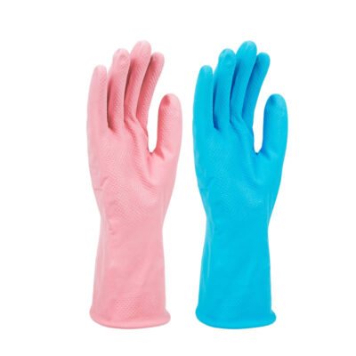 LiAo 67419 Household Cleaning Gloves – Size M (39 × 9.5 cm), Latex Outer