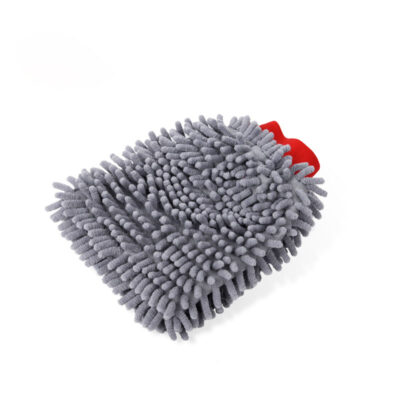 LiAo Chenille Microfiber Glove – Grey, Double-Sided, 24 × 17 cm